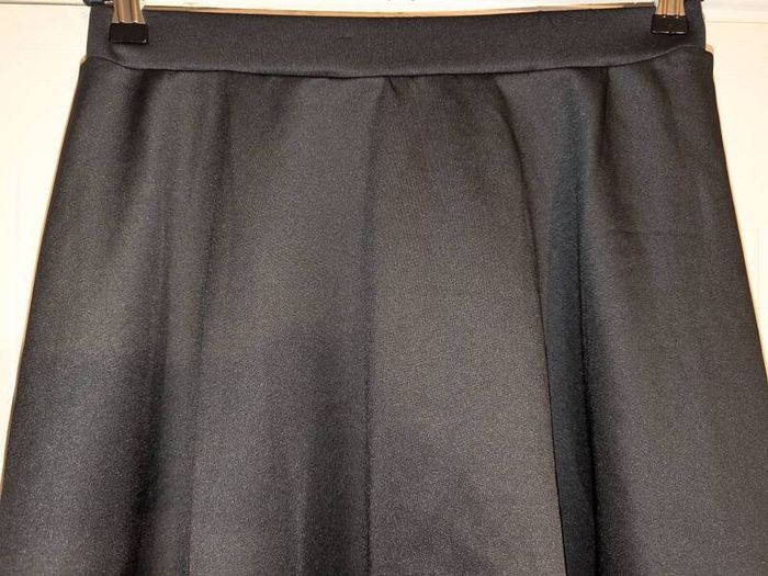 Gorgeous big pleat midi skirt with see through panel at bottom