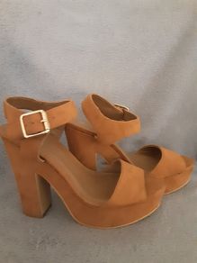 Heel Suede Sandals .. Size: 4 UK .. 37 EU