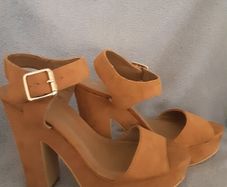 Heel Suede Sandals .. Size: 4 UK .. 37 EU