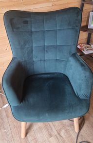 HOMCOM velvet wingback velvet chairs