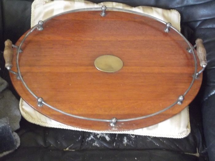 a antiques oak gallery tray c 1850