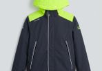 Tribord 3-in-1 kids jacket - navy and neon yellow 8 yrs