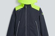 Tribord 3-in-1 kids jacket - navy and neon yellow 8 yrs