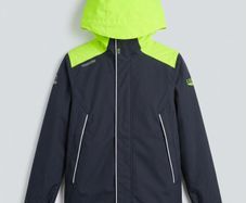 Tribord 3-in-1 kids jacket - navy and neon yellow 8 yrs