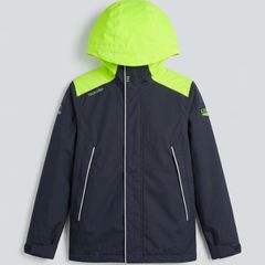 Tribord 3-in-1 kids jacket - navy and neon yellow 8 yrs