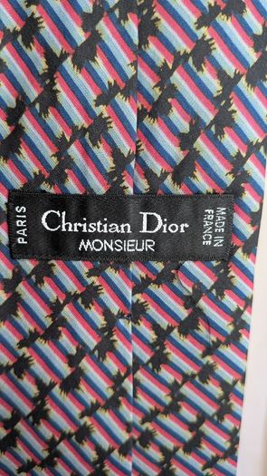 Christian Dior Monsieur Tie Silk Geometric Multicolour Vintage Designer
