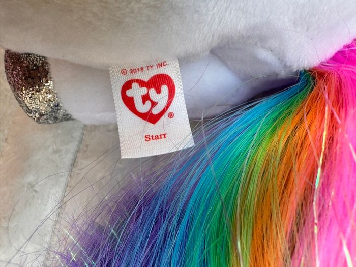 TY Beanie Boo Starr The White Pony approx. 16 cm. Plush Please see photos