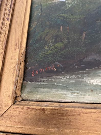 Small 19th Century Oil on Canvas in Gilt Frame