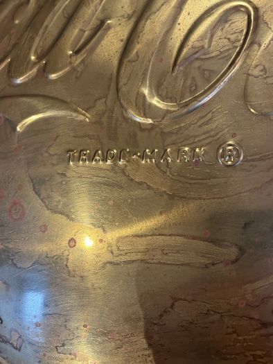 Coca Cola Embossed Brass Sign from the 50
