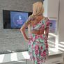 One shoulder floral dress Image 8