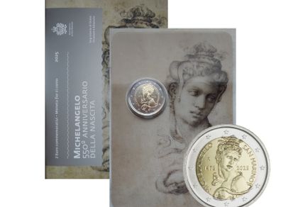 San Marino 2 Euro Base Metals Brilliant Uncirculated Coin 2025 - 550th anniversary of the birth of Michelangelo