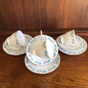 3 Blue and White Ceramic Trios