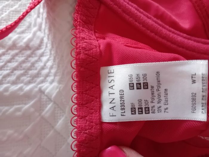 Fantasie Allegra - Underwired Side Support Bra 30F and Briefs S - Red - BNWT RRP 80