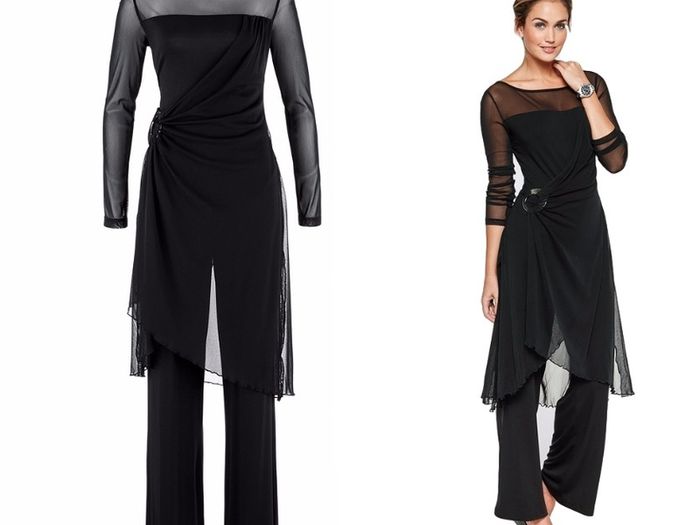 Brand new BPC 2 pieces black set trousers stretch and dress with lace perfect for any occasion size UK22/24 EUR50/52 Tall