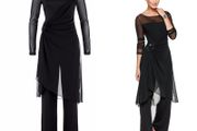Brand new BPC 2 pieces black set trousers stretch and dress with lace perfect for any occasion size UK22/24 EUR50/52 Tall