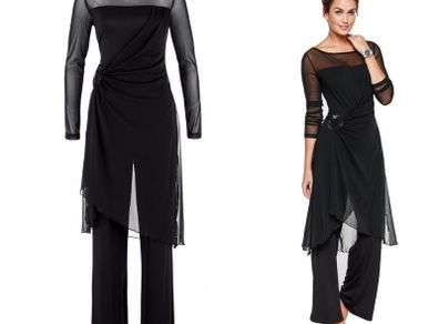 Brand new BPC 2 pieces black set trousers stretch and dress with lace perfect for any occasion size UK22/24 EUR50/52 Tall
