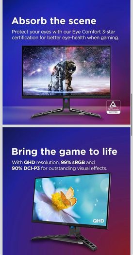 Lenovo Legion R27QE Gaming Monitor 27" QHD IPS 200Hz 0.5ms MPRT