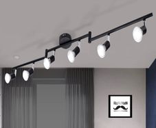 6 Way GU10 6W Ceiling Light Fitting, Spot Light Ceiling Spotlight Swiveling Lamp Light Bases Angle Adjustable (Bulbs Not Included)