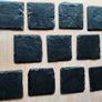 12 Set Natural Coasters - Real Slate Christmas table decor Image 2