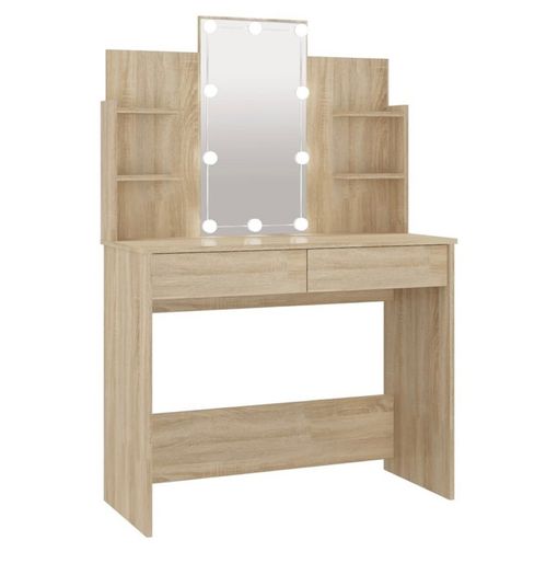 Dressing Table With Led Concrete Grey 96x40x142 Cm Multiple Colours Available (free Postage)