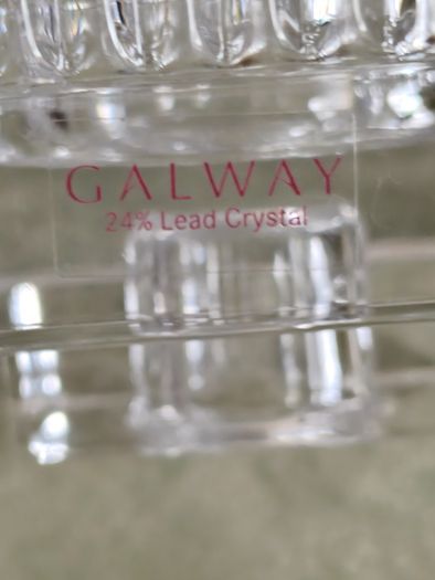 Set Of 2 Galway Crystal Square Candleholder Or Night Light Holders.