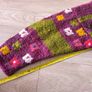 AMANO Vintage Colourful Chunky Knit Cardigan Purple Boho Patchwork Floral Jumpe Image 5
