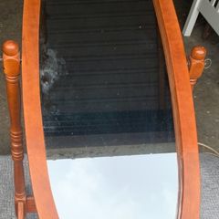 Traditional Style Wooden Cheval Mirror Full-Length Freestanding Tilting Mirror
