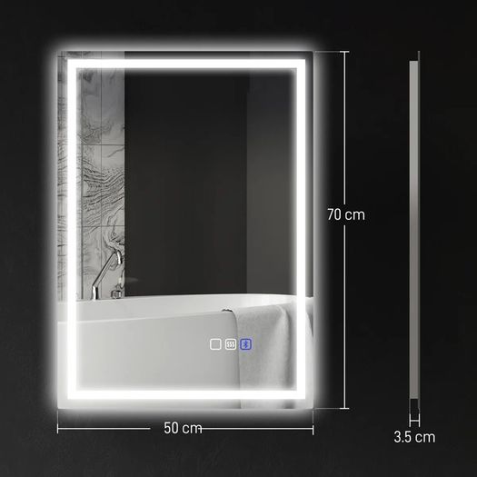 LED Bathroom Mirror Demister Antifog Bluetooth