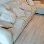 Off white ivory leather sofa & corner seat Image 2