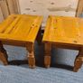 Pair of Solid Wood Wooden Side / Bedside Tables Image 7