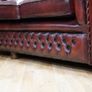Oxblood Leather Chesterfield Three-Seater Sofa Image 6