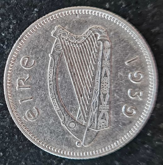 Ireland 1939 Silver Shilling Coin
