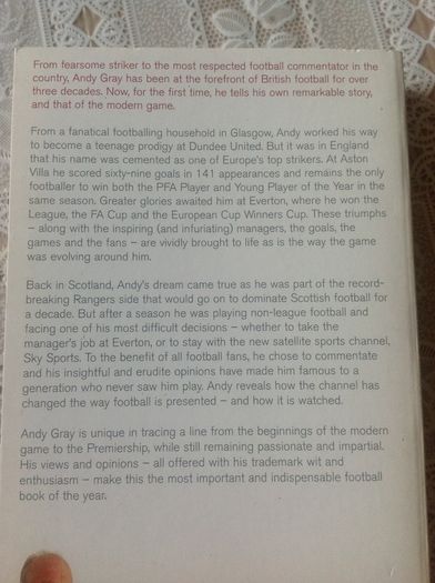 Andy Gray Book.  Gray Matters. The Autobiography.