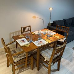 Drop Leaf Pine Table & Chairs