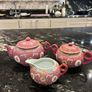 Chinese dinner set, porcelain Longevity Wan Shou Wu Jiang red famille rose, 48pc, no damage, Kilternan D18 Image 2