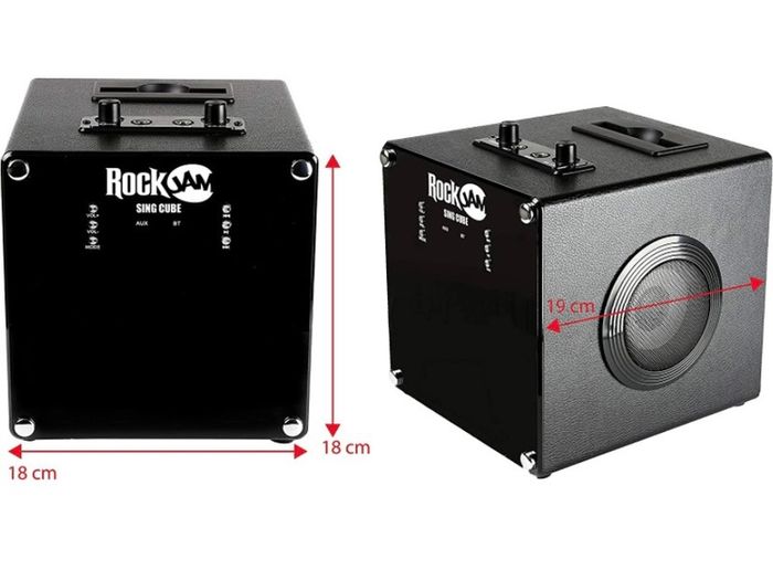 Singcube 5-Watt Rechargeable Bluetooth Karaoke Machine with Two Microphones, Voice Changing Effects & LED Lights, Black (FREE POSTAGE)