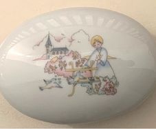 Vintage French Porcelain Holy Communion Trinket Dish