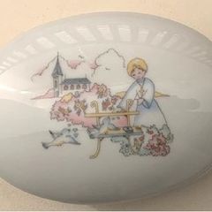 Vintage French Porcelain Holy Communion Trinket Dish