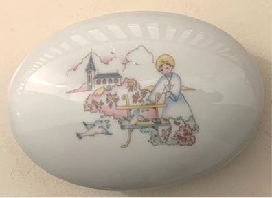 Vintage French Porcelain Holy Communion Trinket Dish