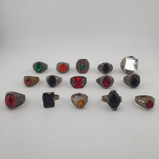 Antique Heritage Ring Collection 15 Rustic Brass Jewellery Pieces