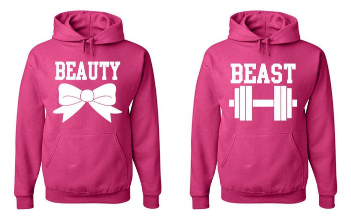 Cute Matching Beauty Beast Couples Hoodies