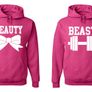 Cute Matching Beauty Beast Couples Hoodies Image 6
