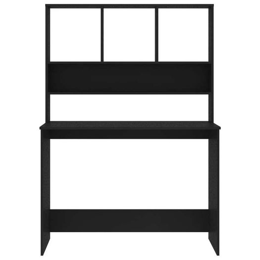 Desk with Shelves Black 110x45x157 cm Chipboard