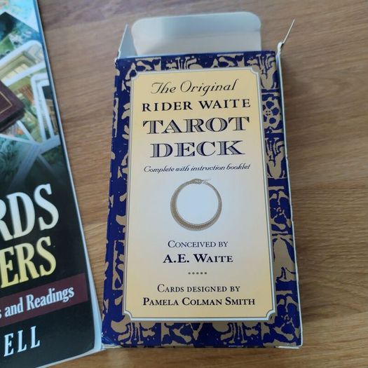 Tarot card set and book.