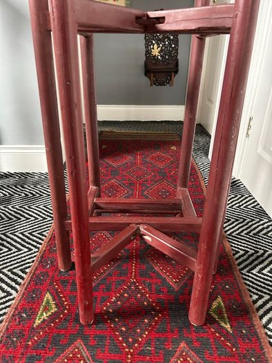 Antique Chinese Red Lacquer Wash Basin Stand