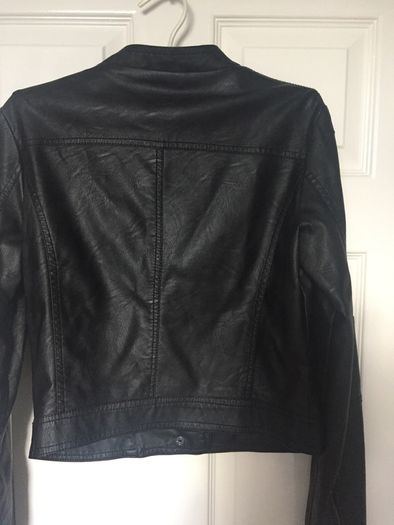 Black jacket leather look