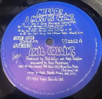 Phil Collins Hello I Must Be Going Vinyl Album Irish Pressing