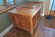 American oak chest with oakleaf carving