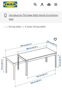 Ikea Ekedalen extendable table 180-240 cm