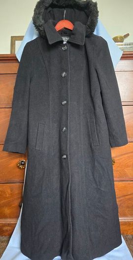 De La Creme Black Long Wool-Blend Hooded Coat - 10